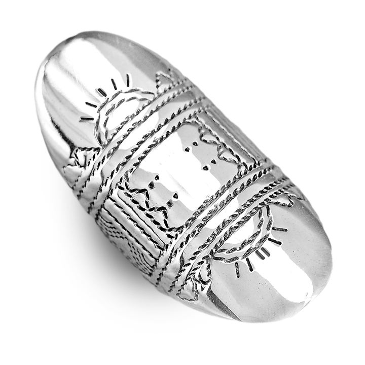 Statement-Ring aus Sterlingsilber im Boho-Stil mit vollem Finger