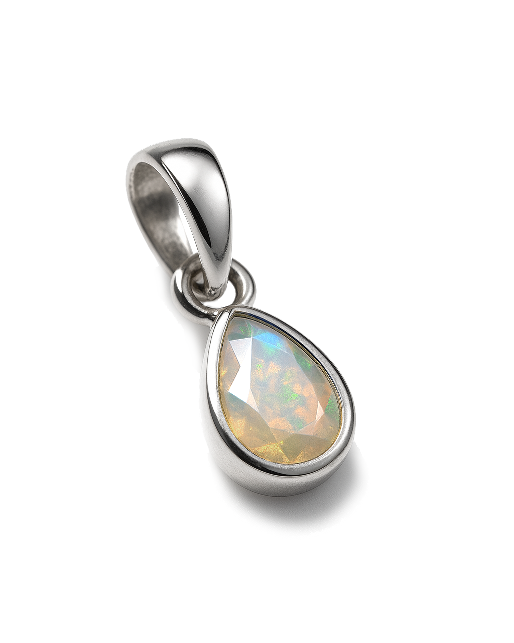 Opal Birthstone Teardrop Charm