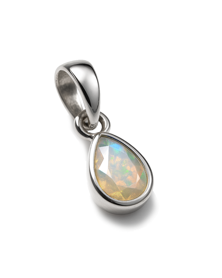 Opal Birthstone Teardrop Charm