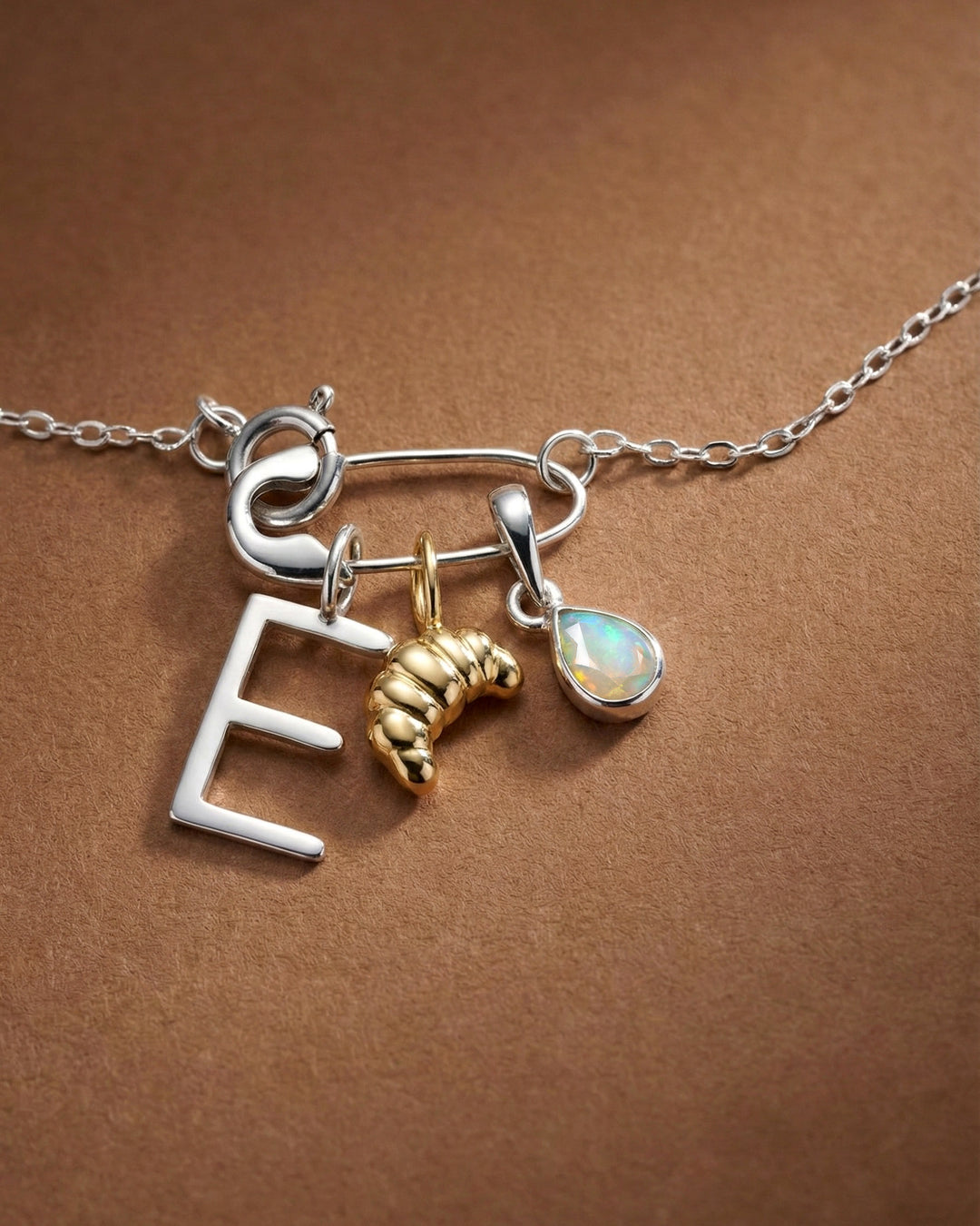 Opal Birthstone Teardrop Charm