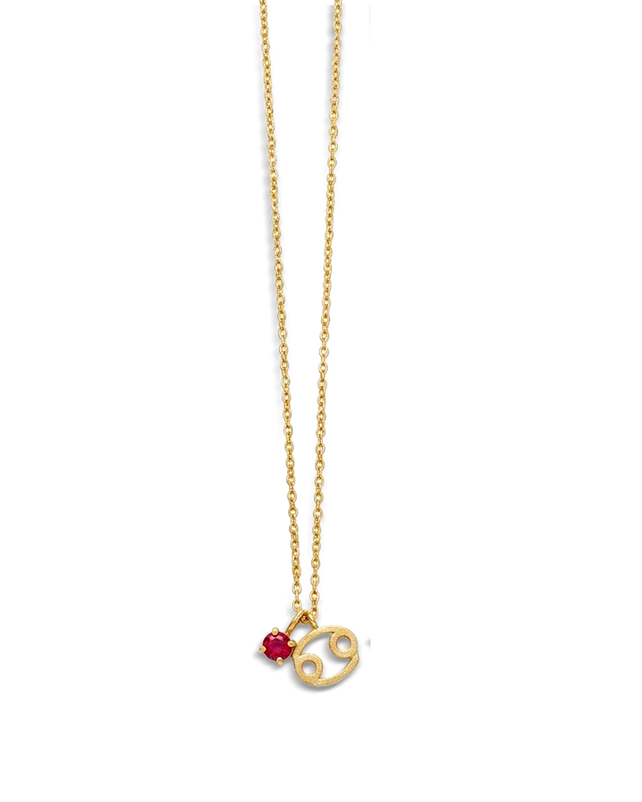 Cancer Ruby Birthstone Necklace