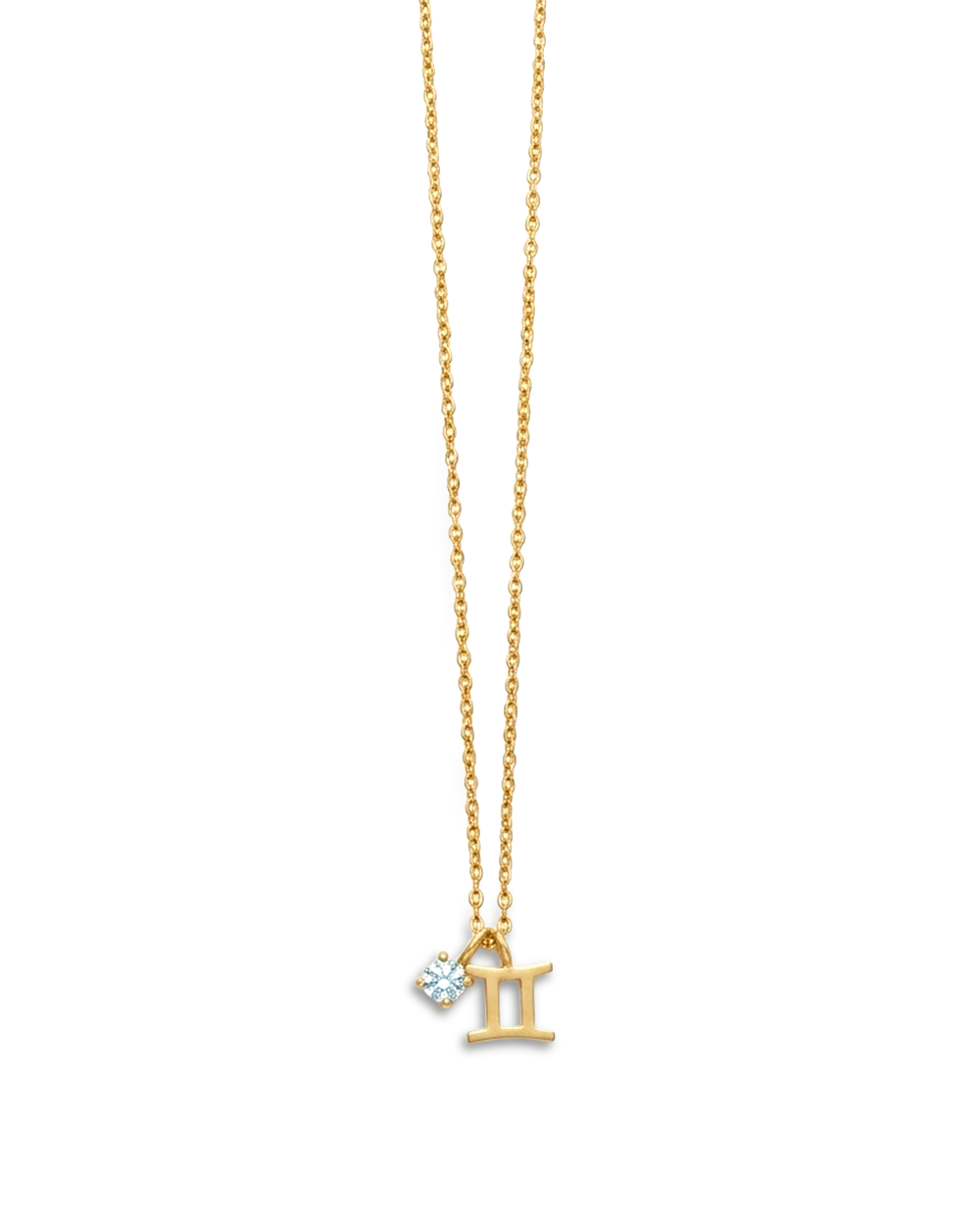 Gemini Blue Topaz Birthstone Necklace
