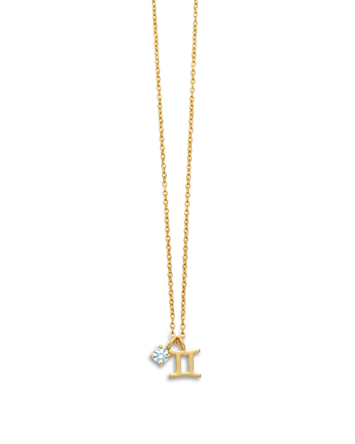 Gemini Blue Topaz Birthstone Necklace