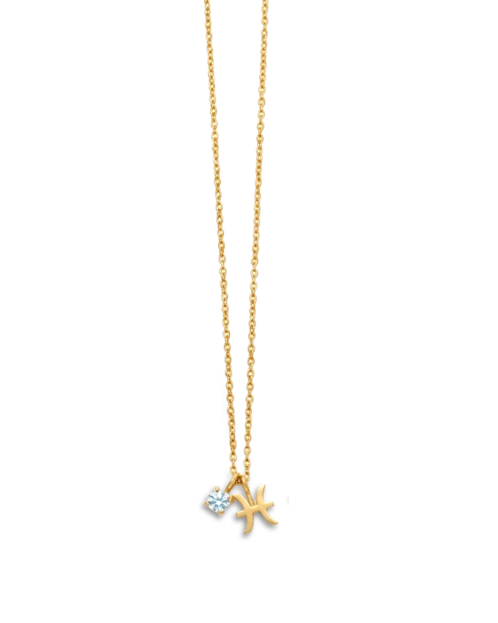 Pisces Aquamarine Birthstone Necklace