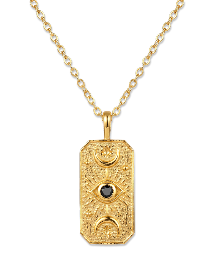 Mystic Card Black Spinel Necklace