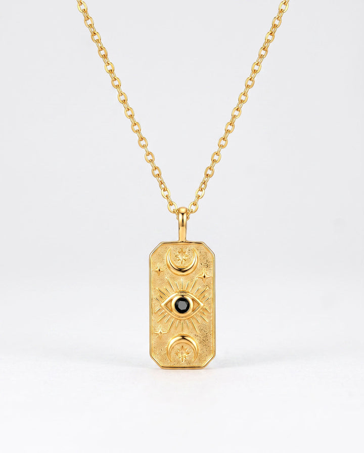 Mystic Card Black Spinel Necklace