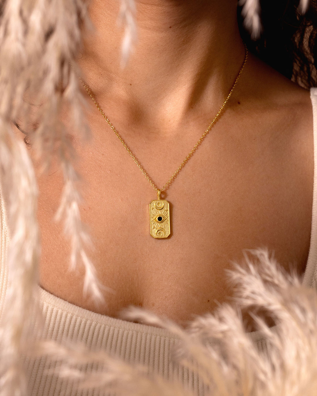 Mystic Card Black Spinel Necklace