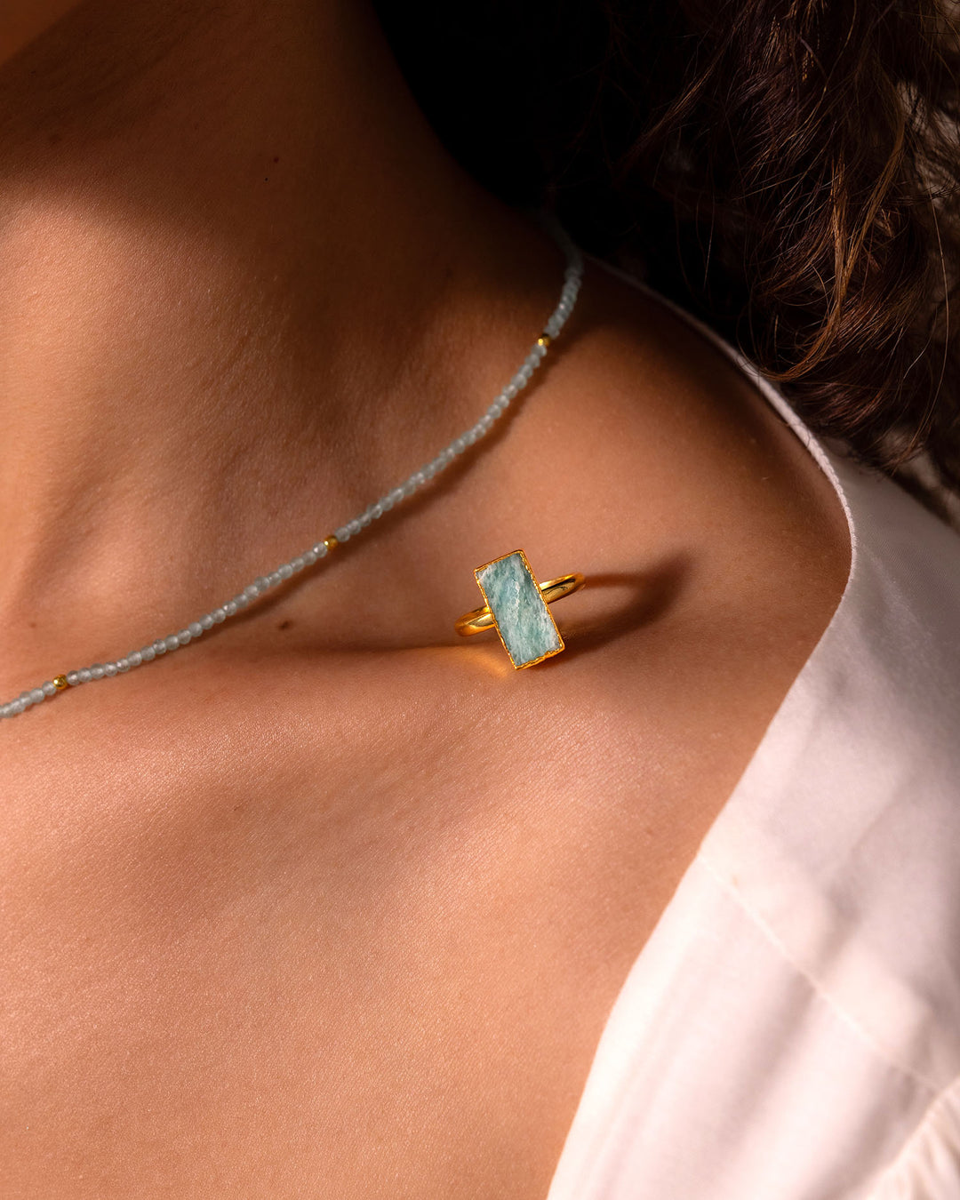 Rectangle Amazonite Ring