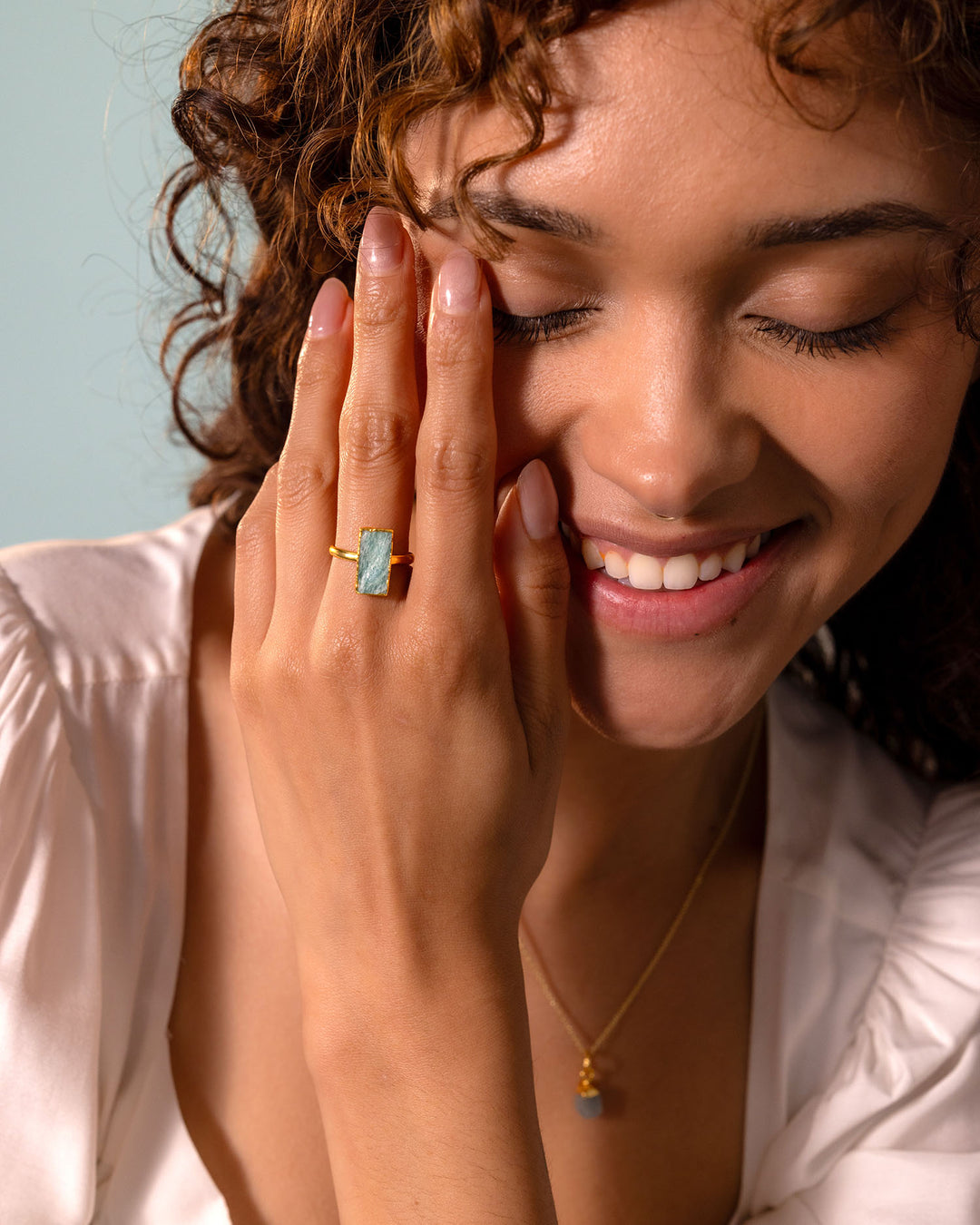 Rectangle Amazonite Ring
