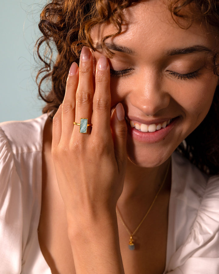 Rectangle Amazonite Ring