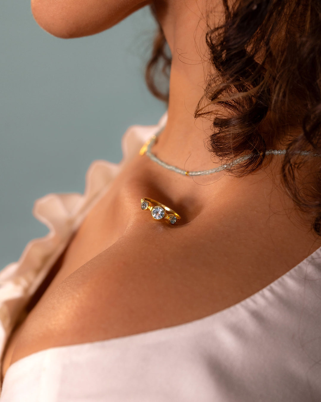 Trio Blue Topaz Ring