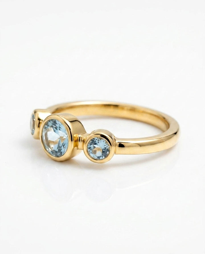 Trio Blue Topaz Ring