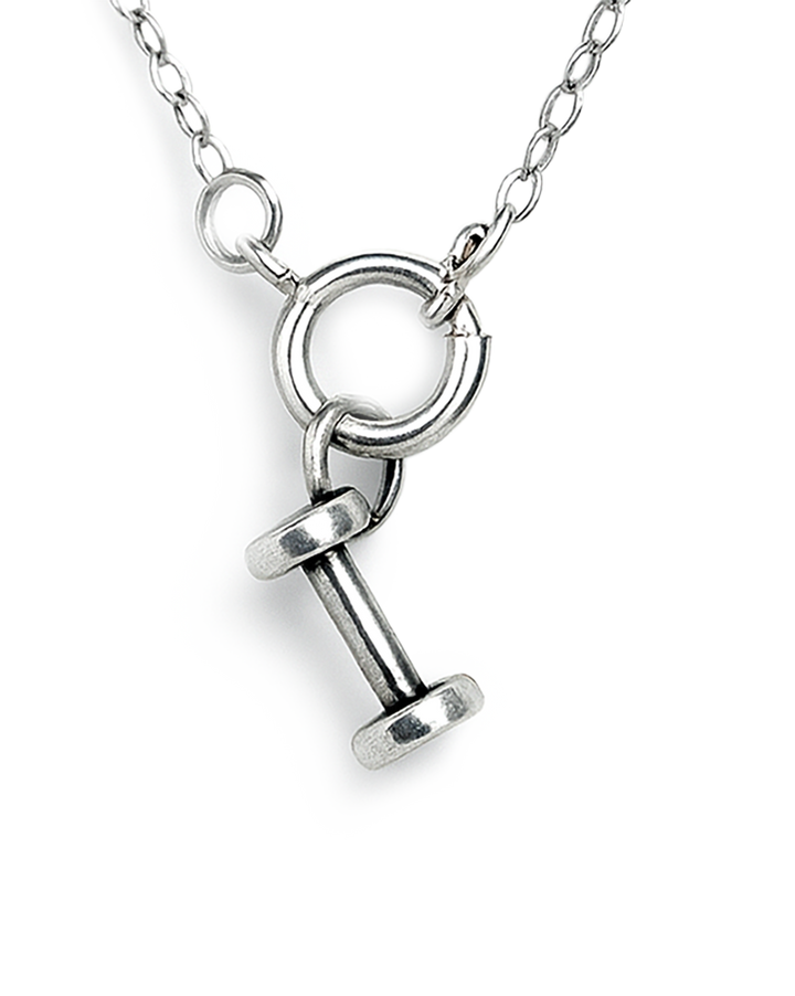 Dumbbell Charm Sterling Silver