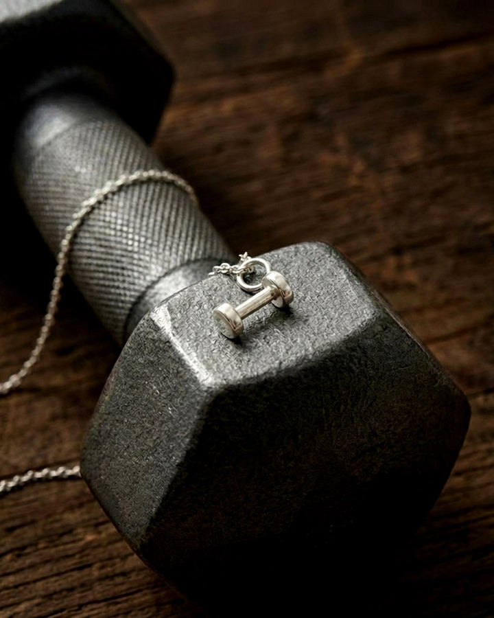 Dumbbell Charm Sterling Silver