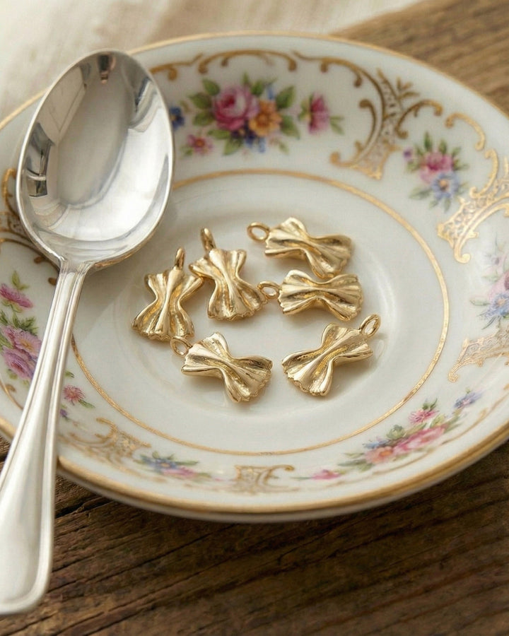 Farfalle Pasta Charm Gold Plated