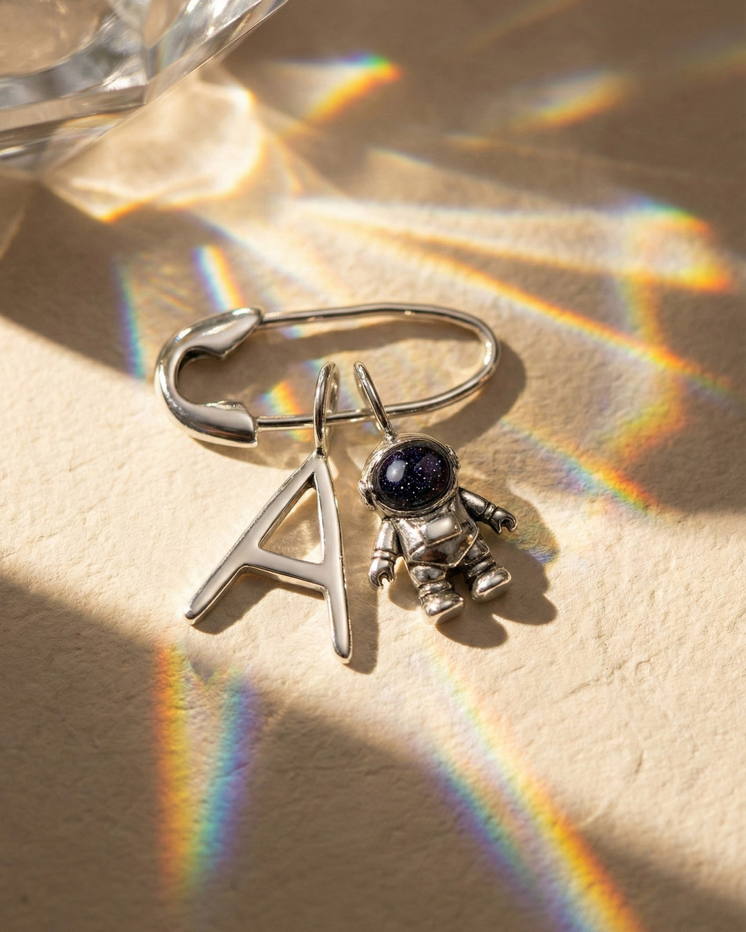 Safety Pin Charm Clip Sterling Silver