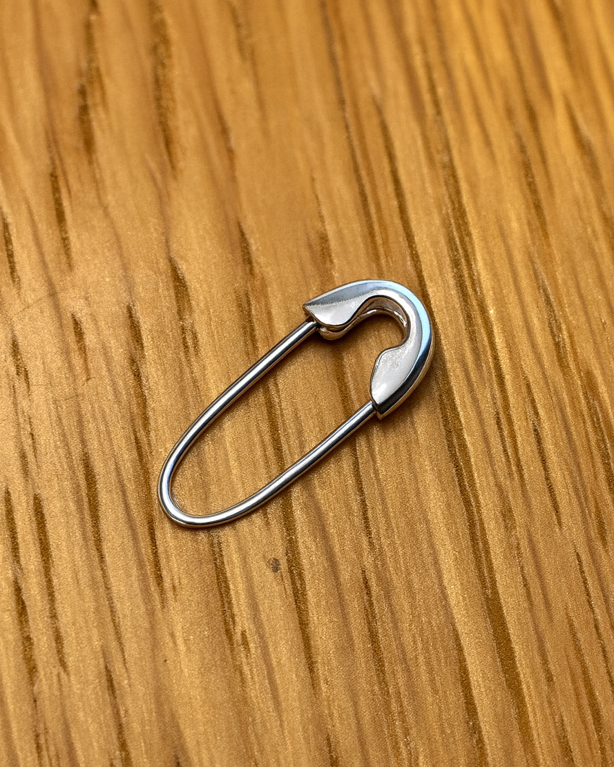 Safety Pin Charm Clip Sterling Silver
