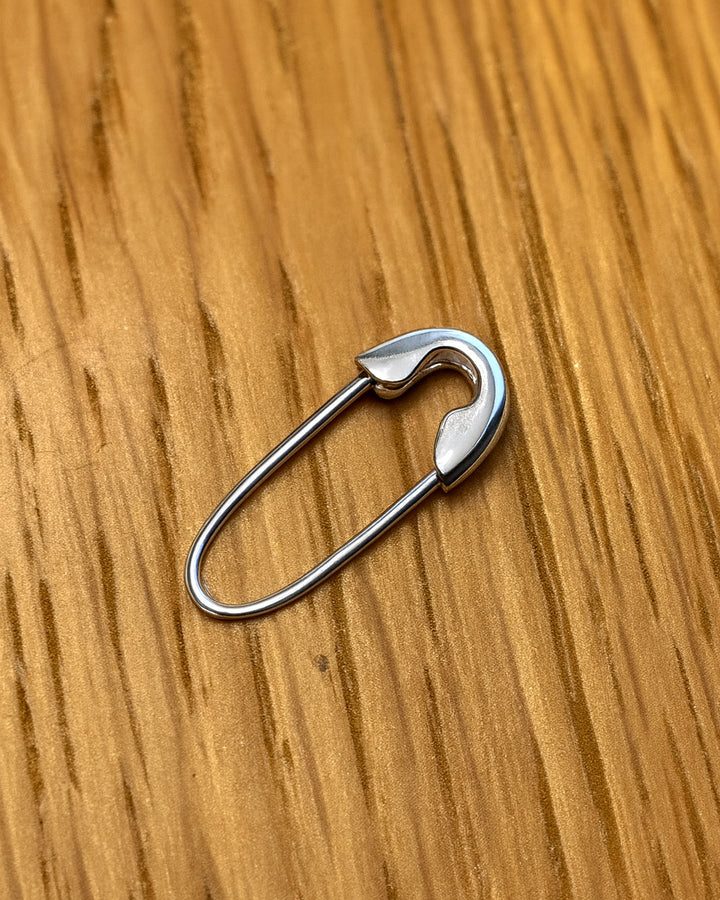 Safety Pin Charm Clip Sterling Silver
