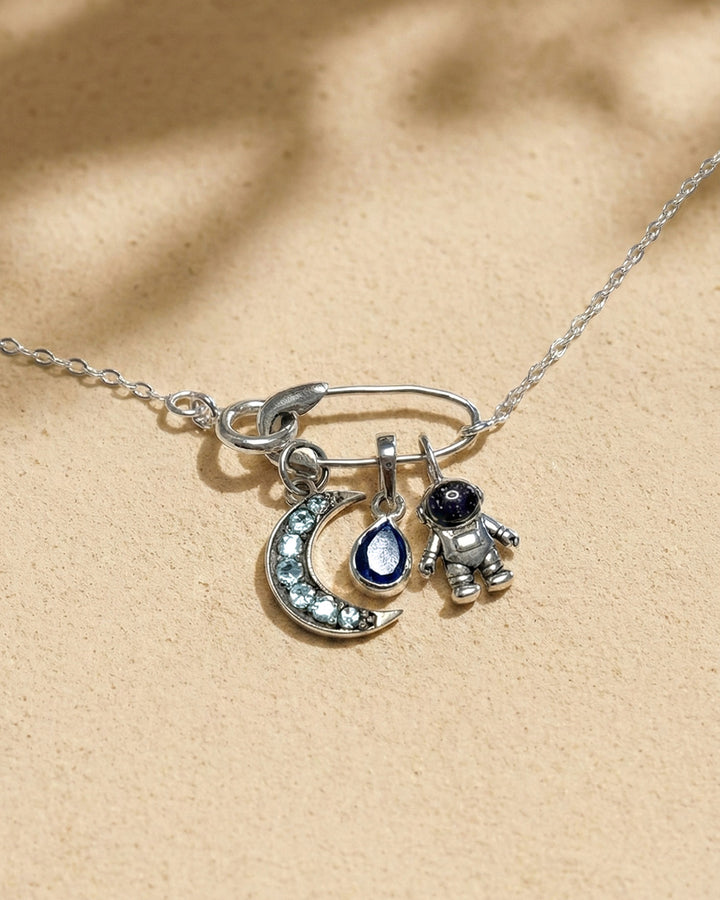 Safety Pin Charm Clip Sterling Silver