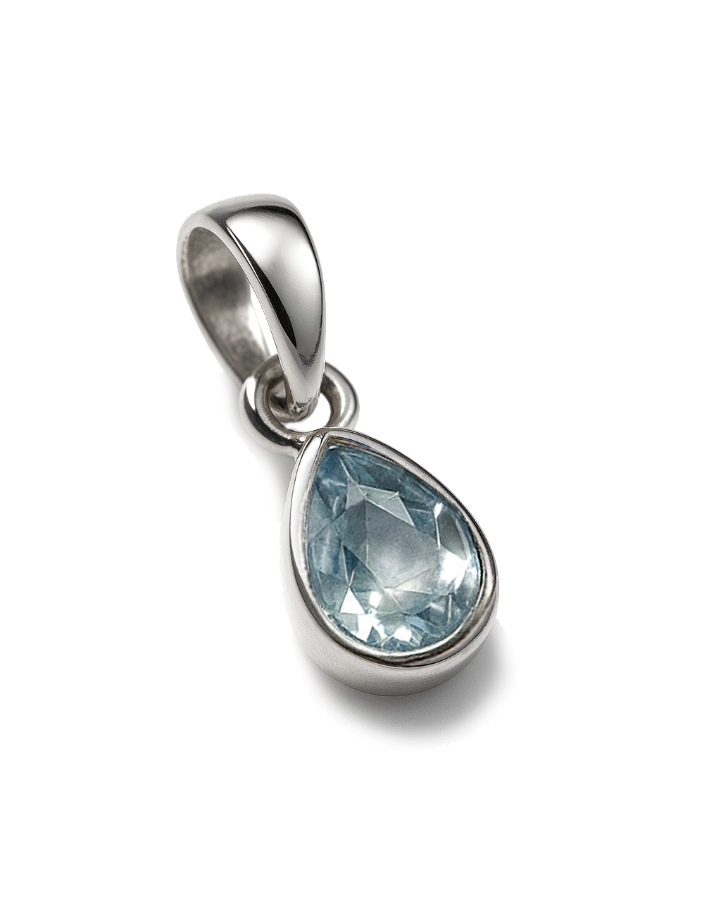 Blue Topaz Birthstone Charm Sterling Silver