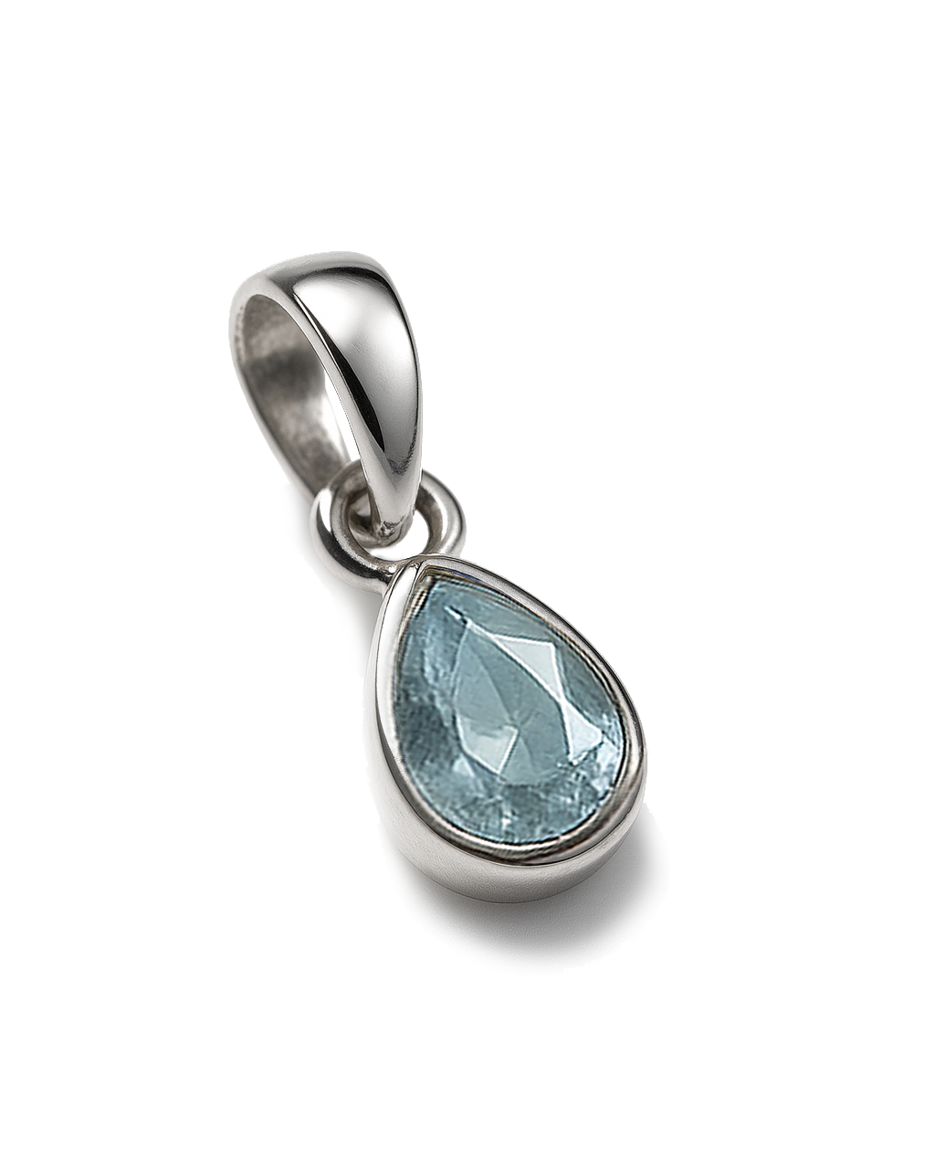 Aquamarine Birthstone Teardrop Charm