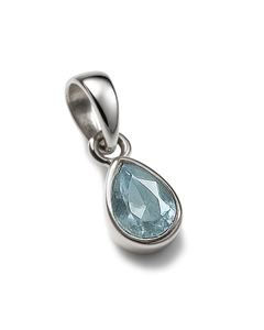 Aquamarine Birthstone Teardrop Charm