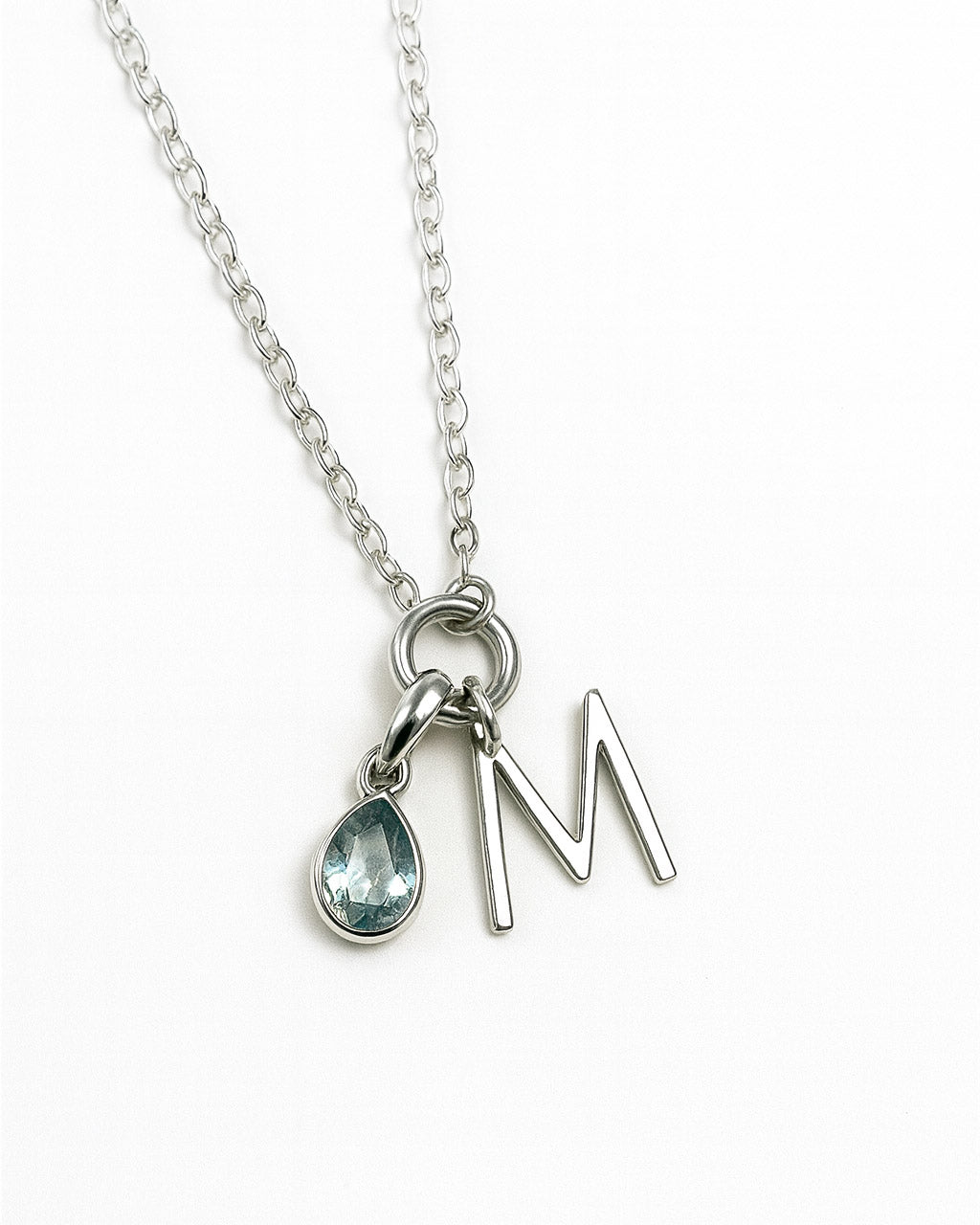 Aquamarine Birthstone Teardrop Charm