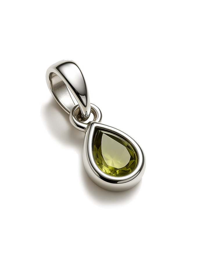 Peridot Birthstone Teardrop Charm