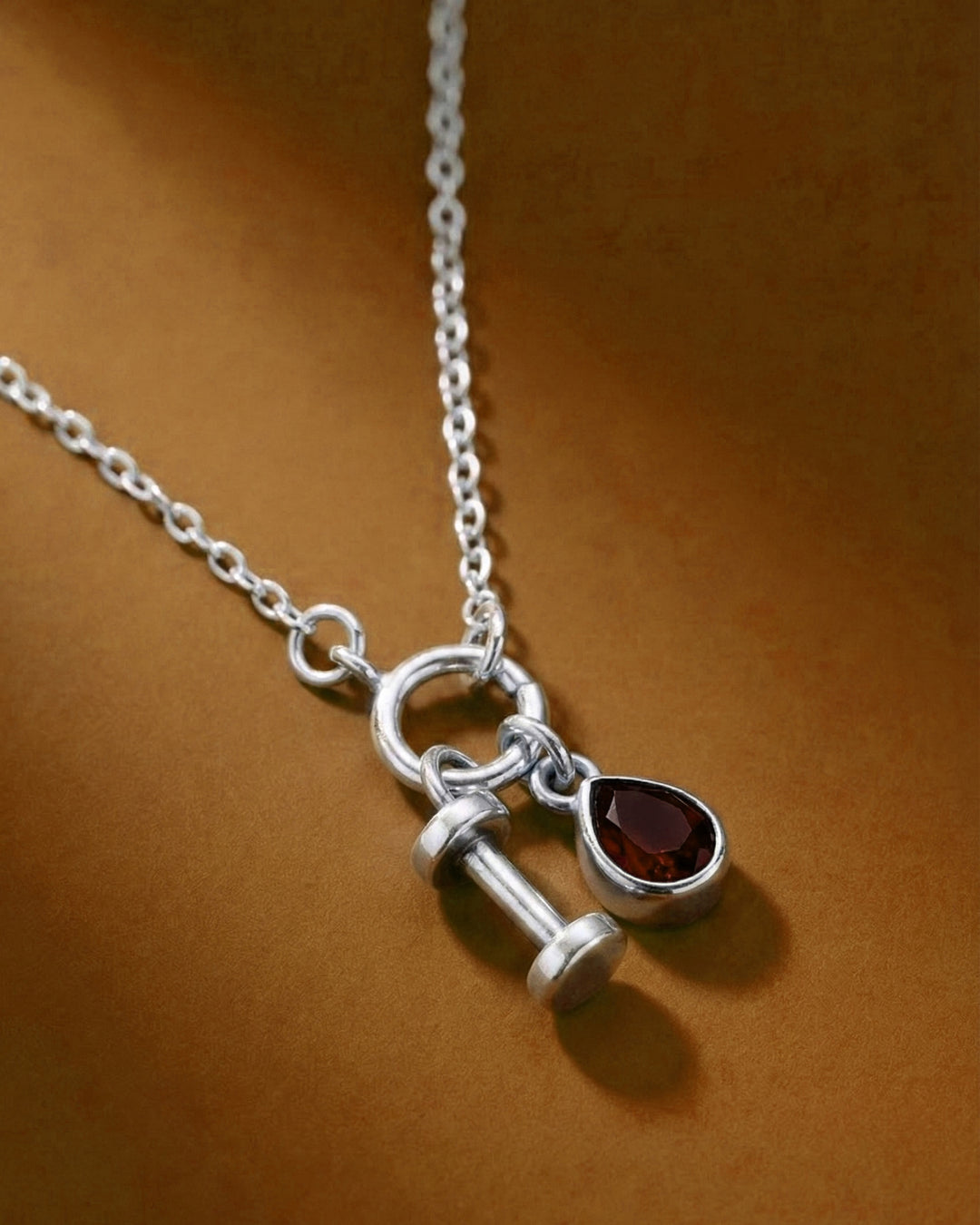 Garnet Birthstone Teardrop Charm
