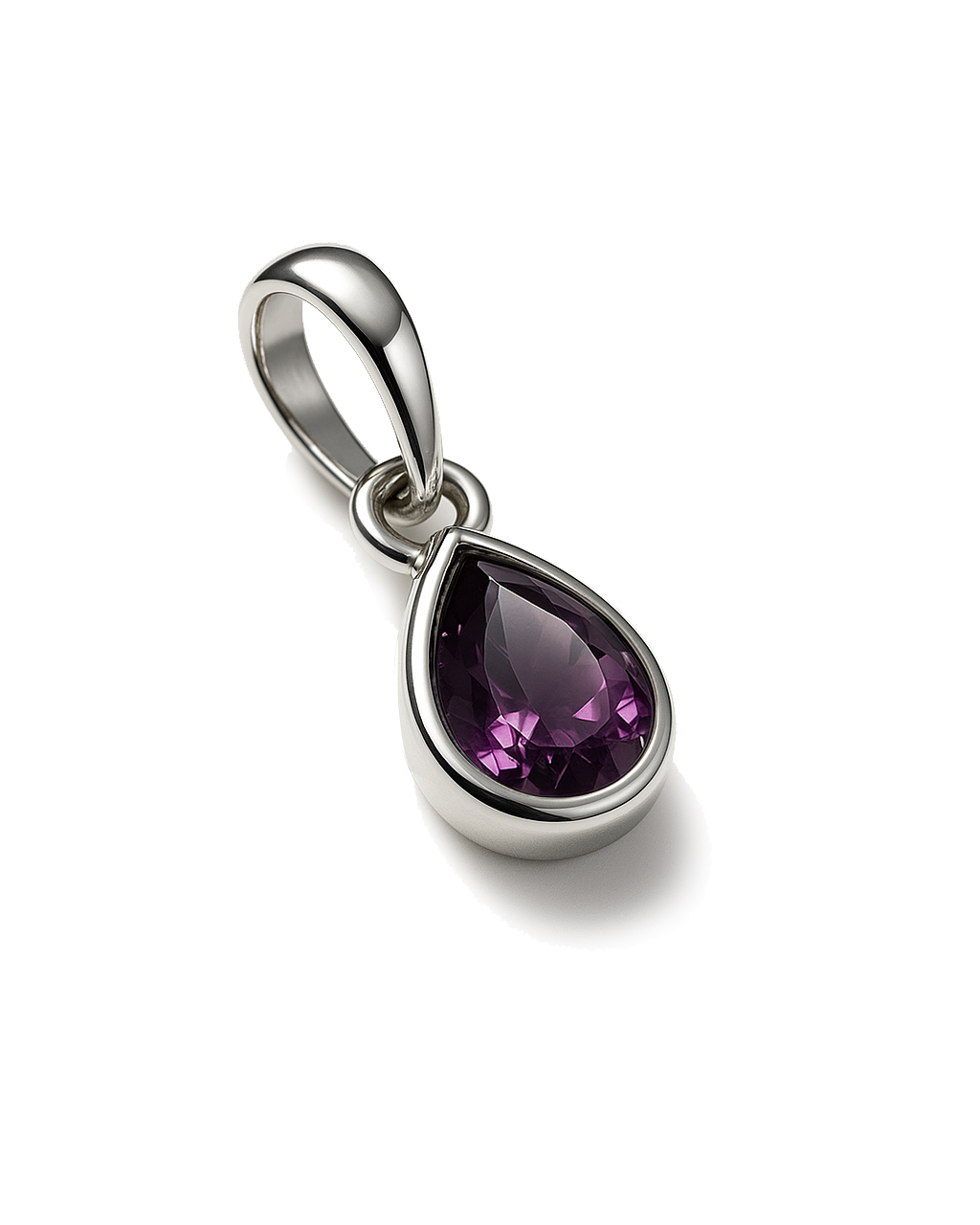 Amethyst Birthstone Teardrop Charm