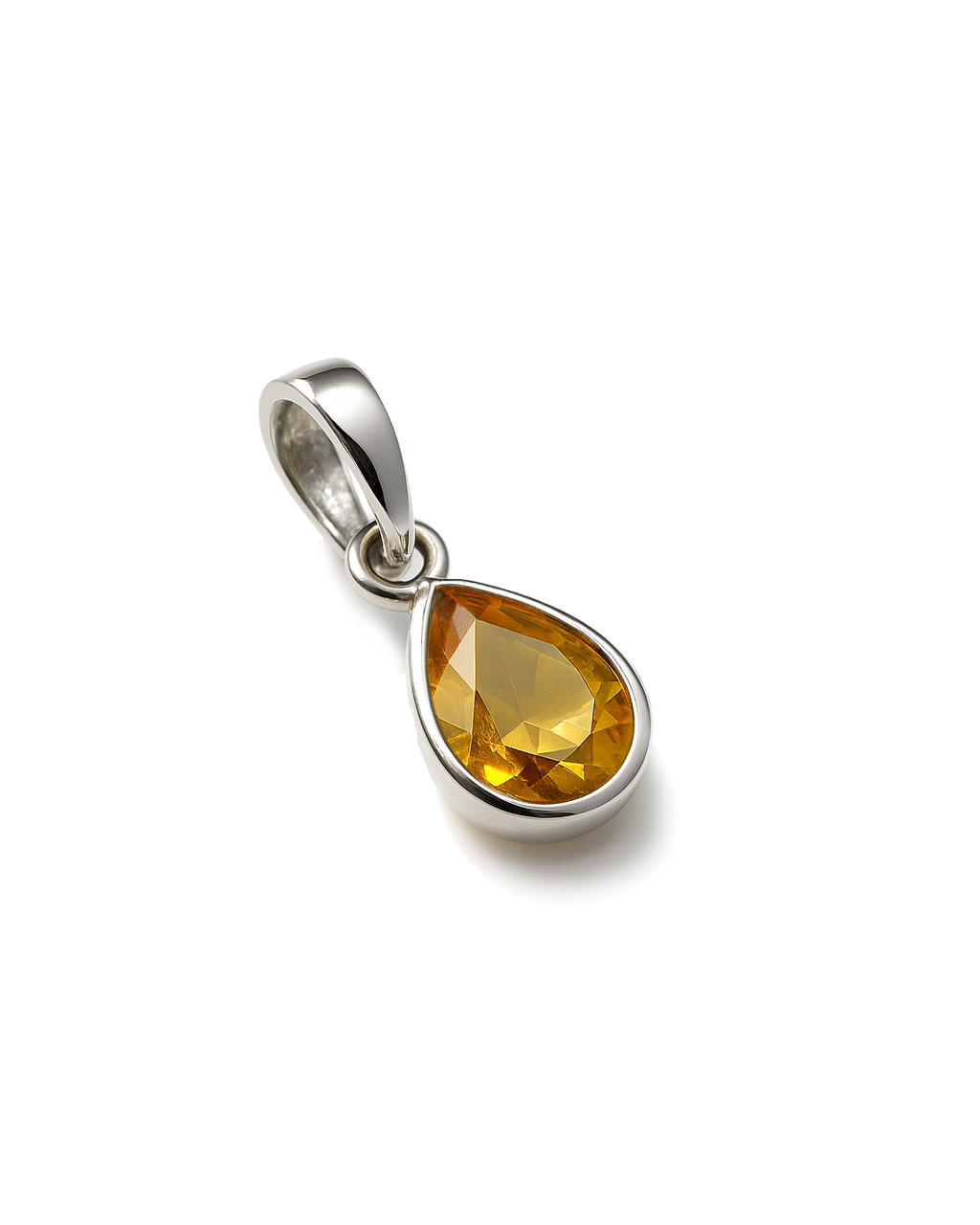 Citrine Birthstone Teardrop Charm