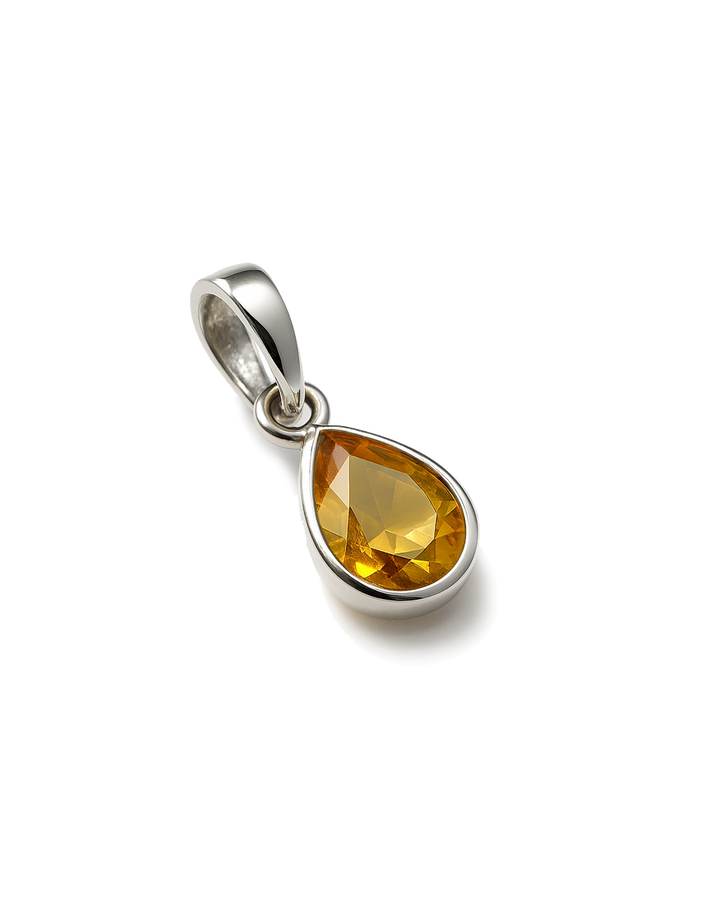 Citrine Birthstone Teardrop Charm