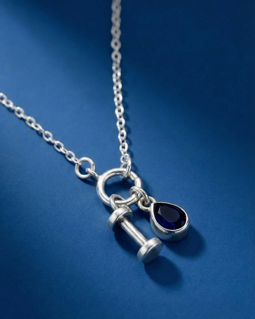 Lapis Birthstone Teardrop Charm