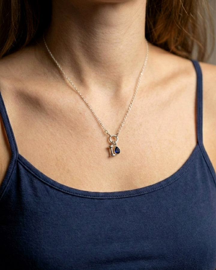 Lapis Birthstone Teardrop Charm