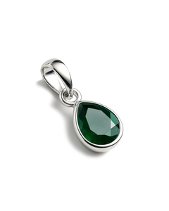 Green Onyx Birthstone Teardrop Charm