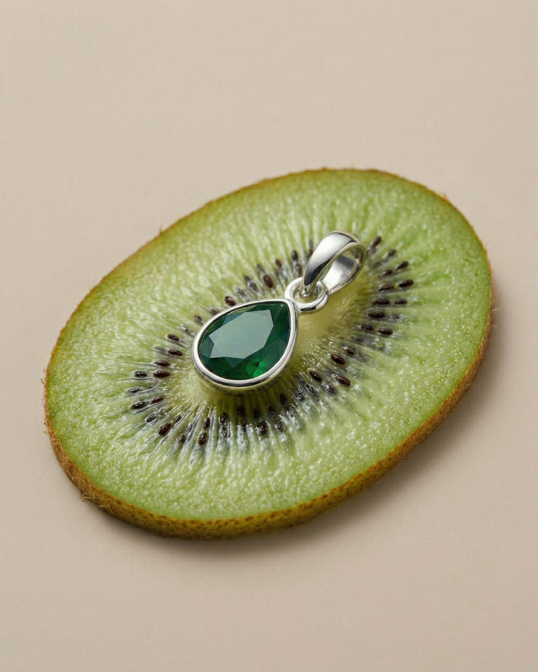 Green Onyx Birthstone Teardrop Charm