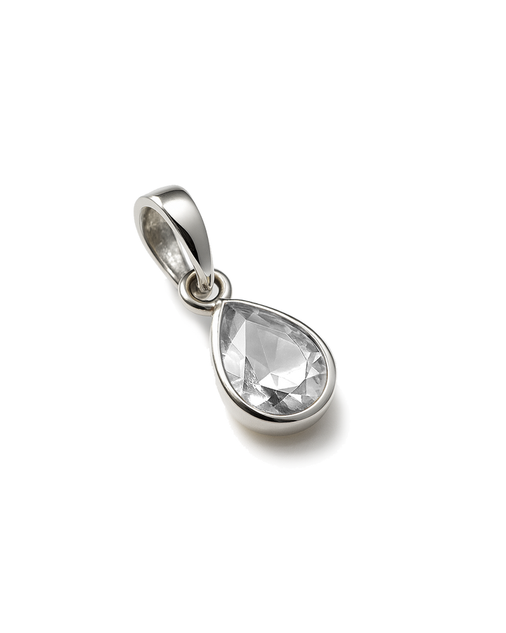Quartz Birthstone Teardrop Charm