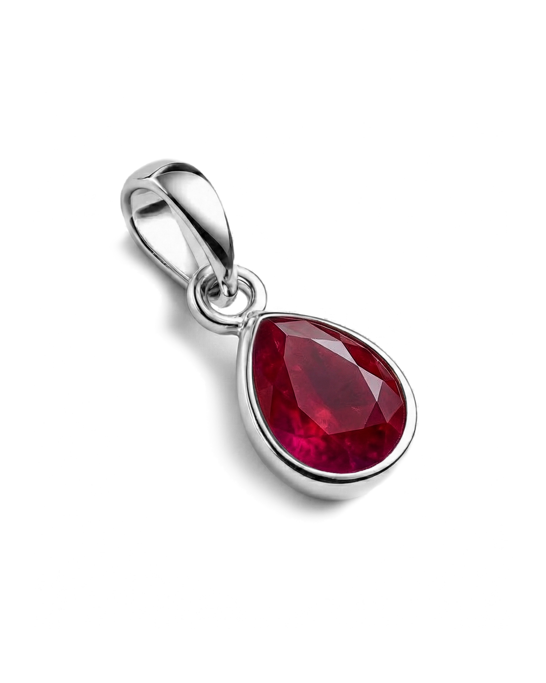 Ruby Birthstone Teardrop Charm