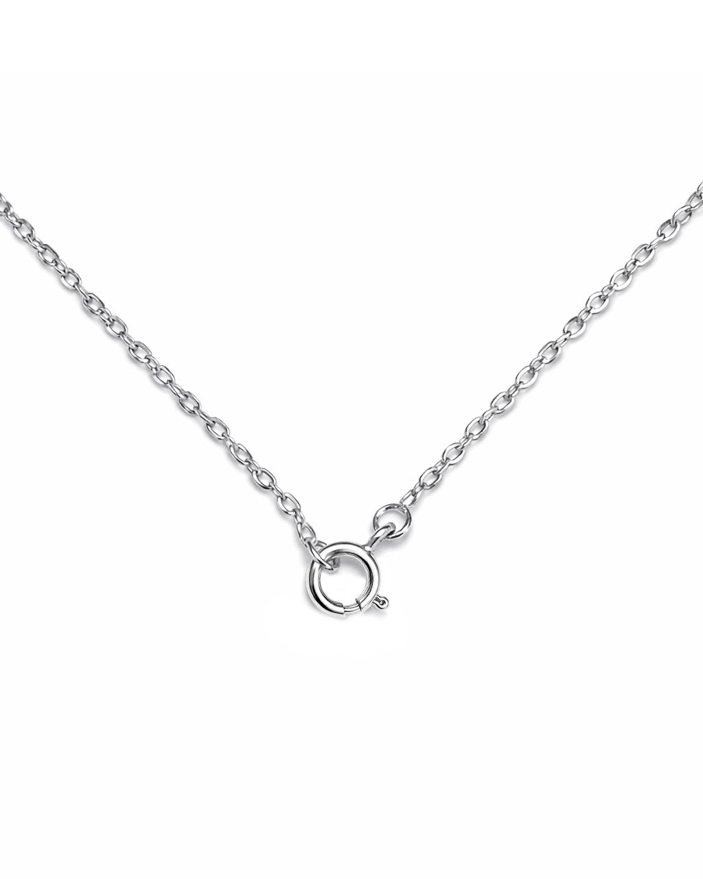 Cable Chain Necklace with Charm Clip Sterlin Silver