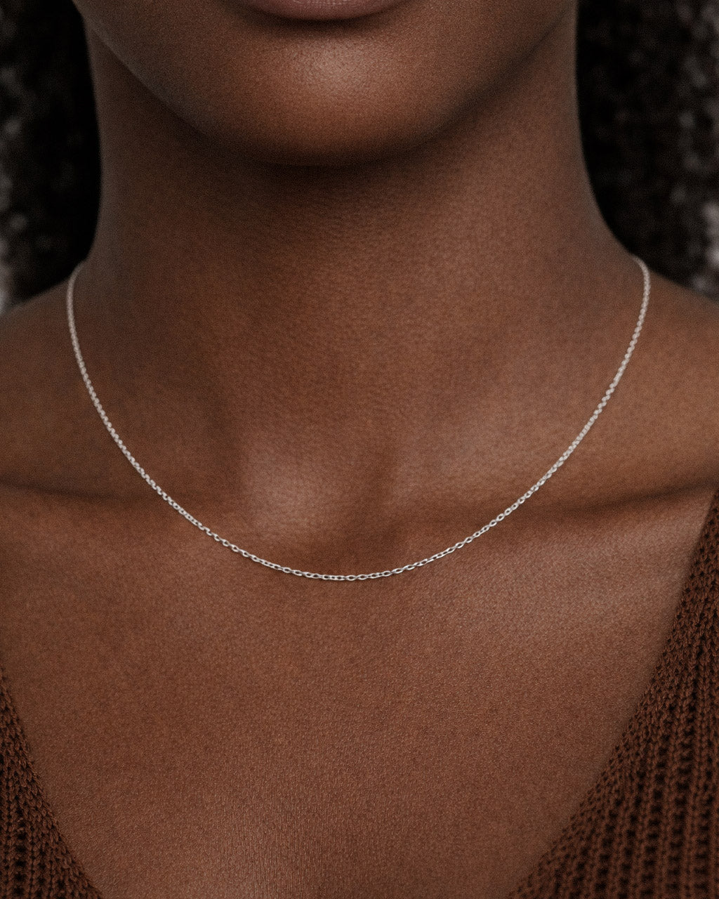 Cable Chain Necklace with Charm Clip Sterlin Silver