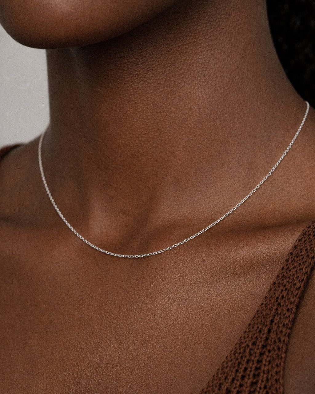 Cable Chain Necklace with Charm Clip Sterlin Silver