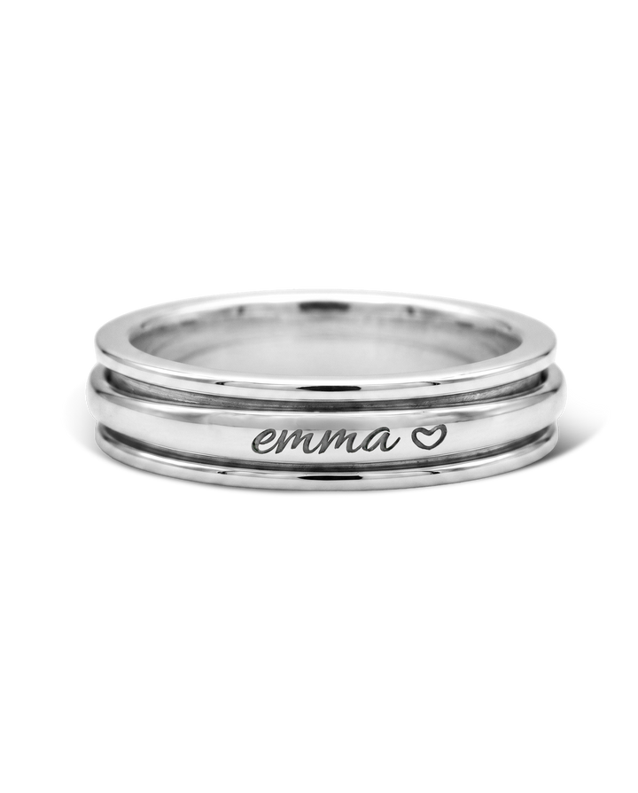 Personalized Fidget Ring with Custom Name and Symbol Engraving