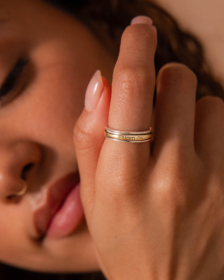 Personalized Fidget Ring with Custom Name and Symbol Engraving