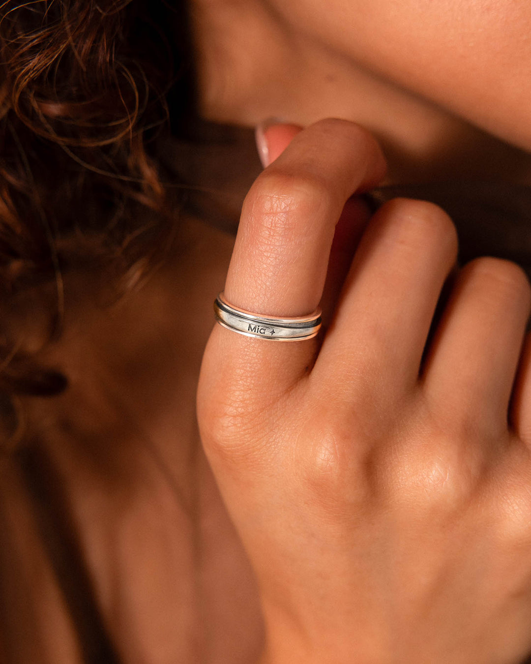 Personalized Fidget Ring with Custom Name and Symbol Engraving