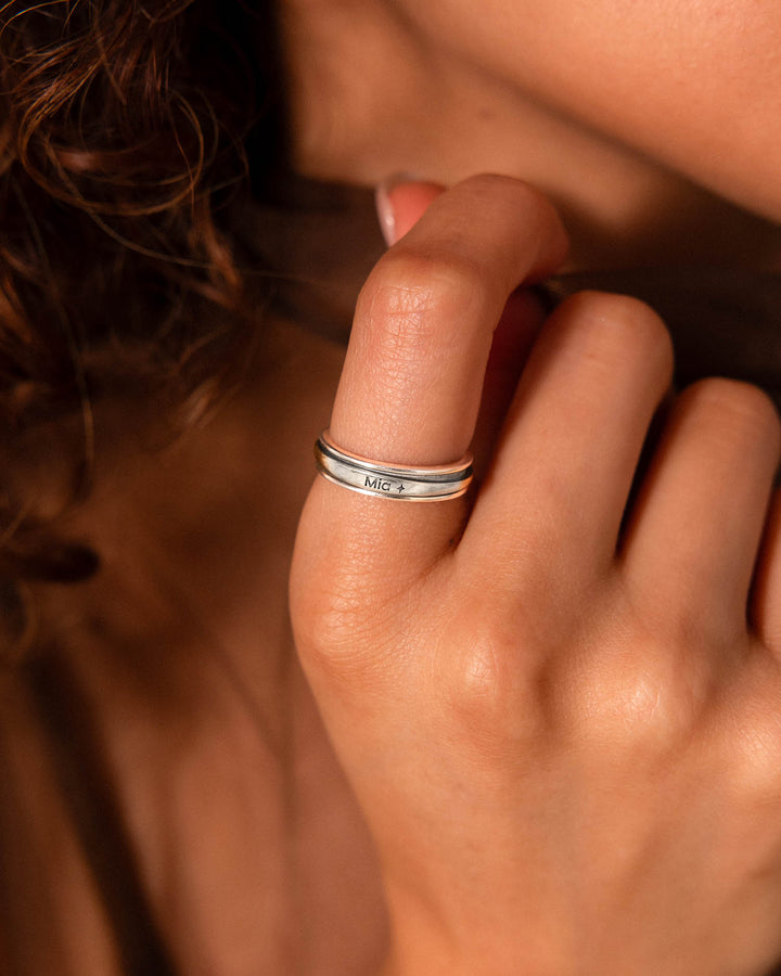 Personalized Fidget Ring with Custom Name and Symbol Engraving