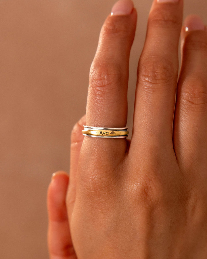 Personalized Fidget Ring with Custom Name and Symbol Engraving