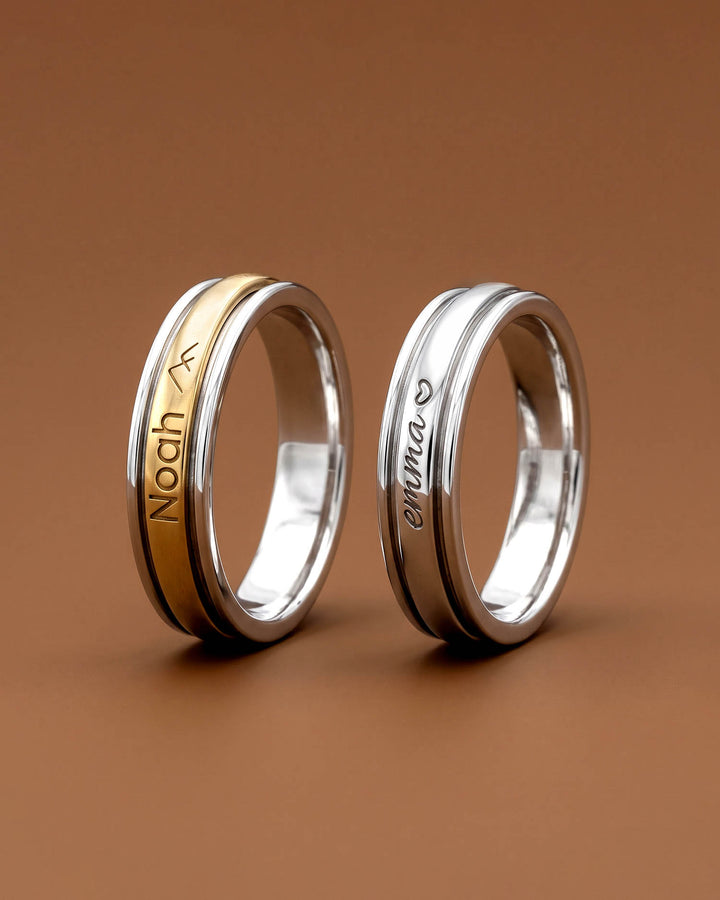 Personalized Fidget Ring with Custom Name and Symbol Engraving