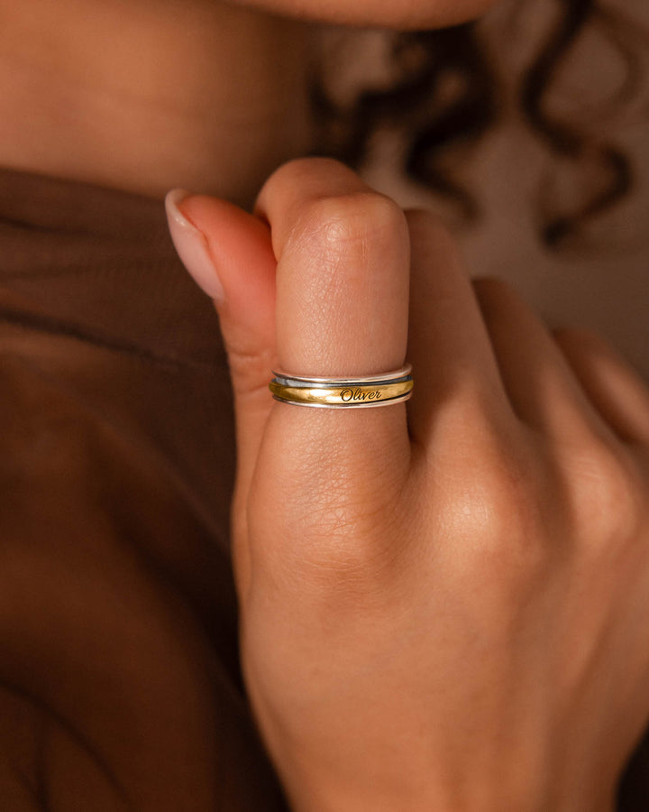 Personalized Fidget Ring with Custom Name and Symbol Engraving