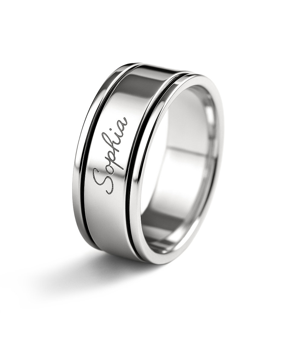 Personalized Fidget Ring with Custom Name Engraving