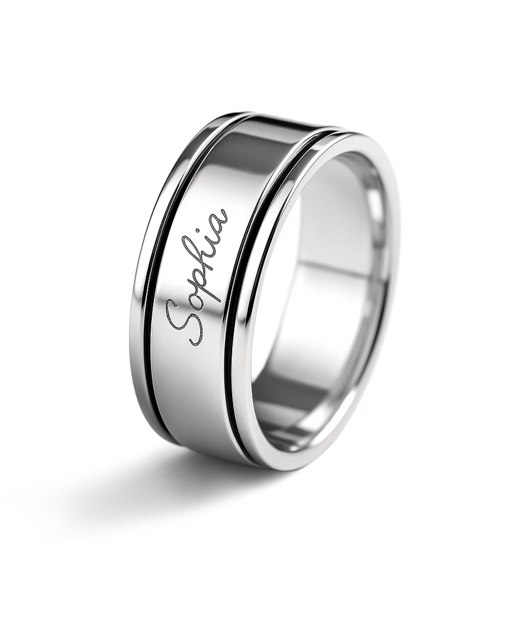Personalized Fidget Ring with Custom Name Engraving